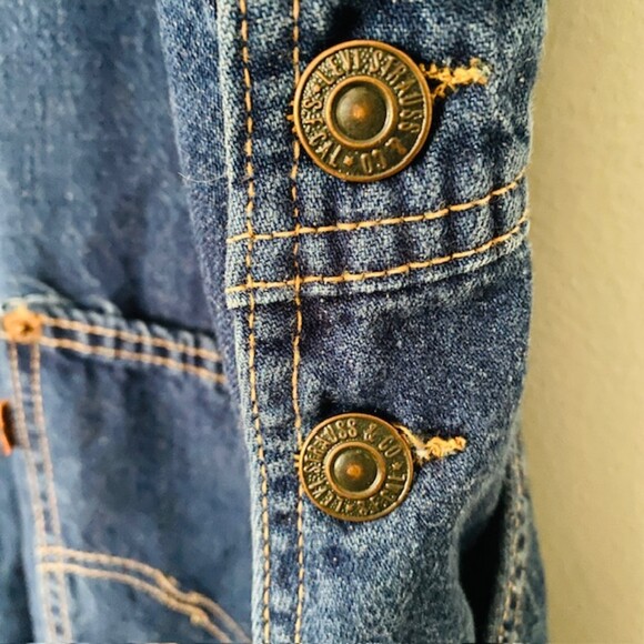 Levis Rare Vintage SF 207 Orange Tab Denim Blue Jeans Overalls Unisex Sz 12 - Picture 14 of 16